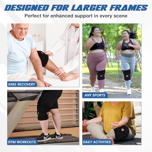 Nvorliy Knee Brace for Women Plus Size for Knee Pain (XL-8XL) - Extra Large Knee Brace with Side Stabilizers for Arthriti...