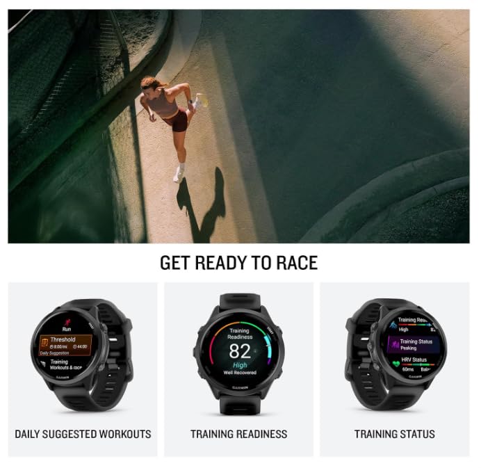 Garmin Forerunner 570 47mm Advanced GPS Running & Triathlon Smartwatch, AMOLED Display, Training & Recovery, Slate Gray Al...
