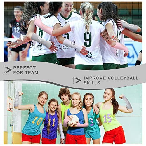 Yinder 3 Pairs Sports Volleyball Arm Sleeves for Youth Volleyball Wrist Guard Protection Pads and Thumbhole