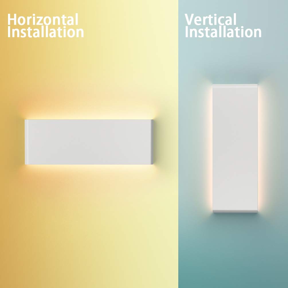 Aipsun Modern Vanity Light - 15.75in Matte White Up and Down LED for Bathroom, Warm Light 3000K, Aluminum Material