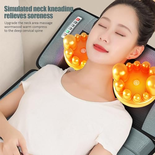 Full Body Massage Mat with Heat | 3D Lumbar Traction & Relaxation | Shiatsus Neck Massager with Massage Points | Electric ...