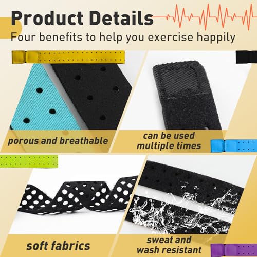 5pcs Replacement Heart Rate Monitor Bands, 0.8x13.8in 5 Colors Soft Heart Rate Strap Adjustable Armband Strap Heart Rate M...