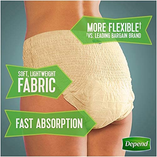 Depend Night Defense Incontinence Overnight Underwear for Women, L, 14 Underwear (Pack of 2)