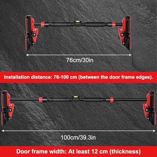 POSKOU Door Pull Up Bar Doorway Chin Up Bar for Home 76-100 cm (29.92in-39.37in) No Screws Home Workout Equipment