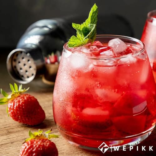 Wepikk Stainless Steel Cocktail Shaker Set, 24oz/750ml Bartender Kit Includes Strainer and Stir Stick for Home, Bar, Part...