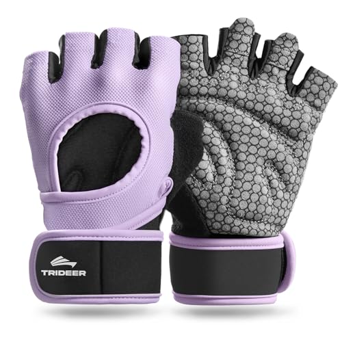 Trideer Weight Lifting Gloves for Women Men with Wrist Support, Workout Gloves Women Full Palm Protection for Gym Trainin...