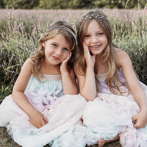 WOVOWOVO 4 Pcs Rhinestone Headbands for Women Silver Bridal Headband Crystal Flower Girl Headpiece Flower Leaf Tiara Crown...