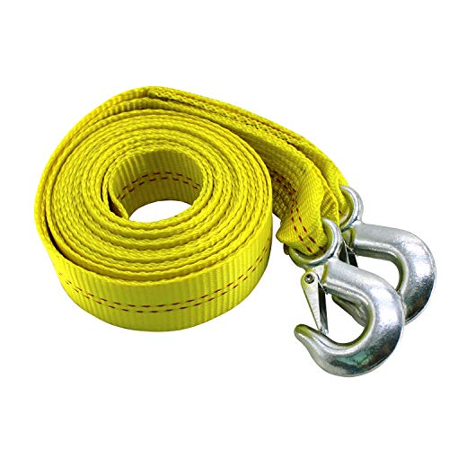 HFS(R) Heavy-Duty Tow Strap with Hooks | 10,000-Pound Capacity | Woven Polyester Webbing |HD Truck Recovery, ATV Towing, a...
