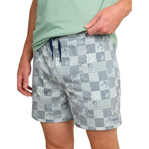 HUK Mens Pursuit Volley Pattern, Quick-Dry Swim Shorts for Men