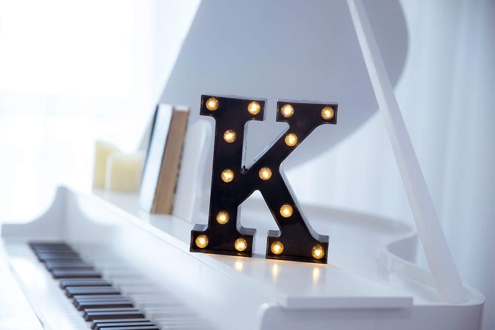 Foaky LED Marquee Number Lights Sign - Battery Powered Christmas Decoration - Black Plastic - Perfect for Weddings & Parties