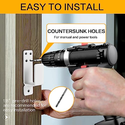 Door Barricade Brackets,AINAFIX 2 Pack Drop Open Bar Holder for Home Security, 2x4 Bar Brackets Prevent Unauthorized Entr...
