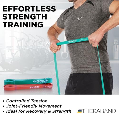 THERABAND High Resistance Bands, Set of 2 Elastic Super Bands for Improving Flexibility, Injury Rehab, & Full Body Workout...