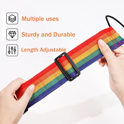 4PCS Luggage Straps for Suitcase, Adjustable Elastic Luggage Connector Straps, Multi-Functional Durable Travel Packing Str...