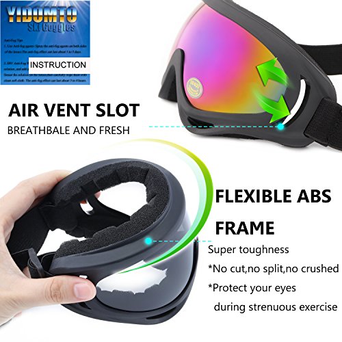 Yidomto Ski Goggles, 3 Pack Snow Goggles for Men, Women, Kids & Youth, UV400 Protection for Skiing & Snowboarding