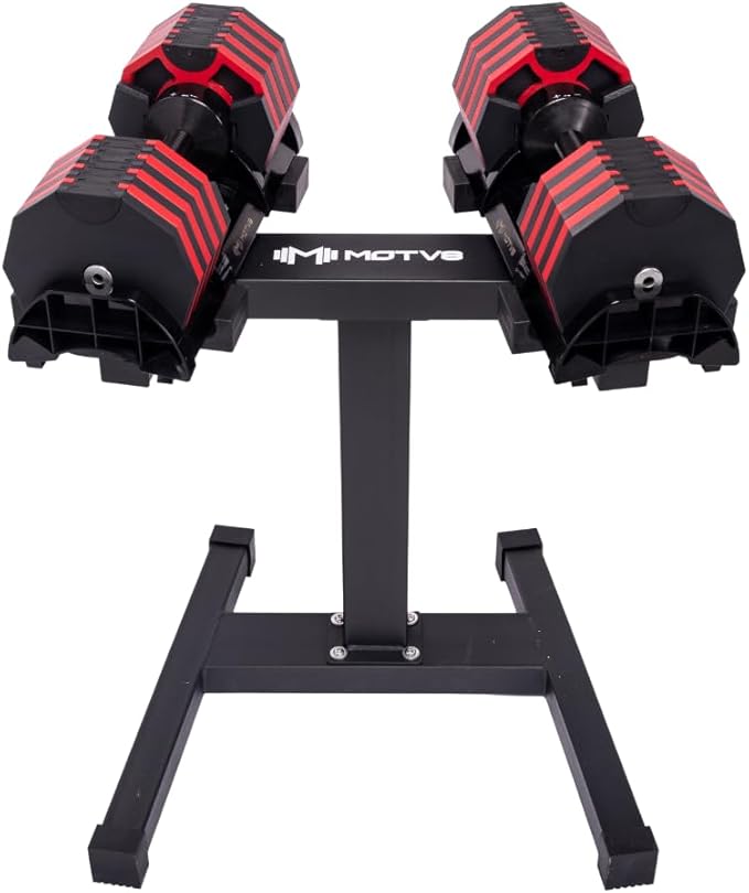 Decabell 580 Adjustable Dumbbells - Motv8 Decabell 580s, 5lbs - 80lbs Adjustable Free Weight Nuobell Style Dumbbell for Me...