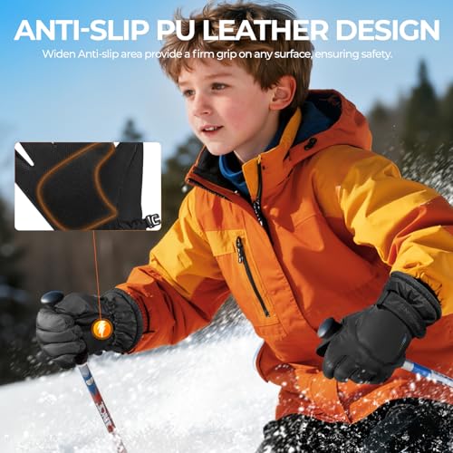 rivmount Kids 3M Winter Ski Snowboarding Snow Gloves Warm Thermal Waterproof Windproof Touchscreen for Boys Girls in Cold ...