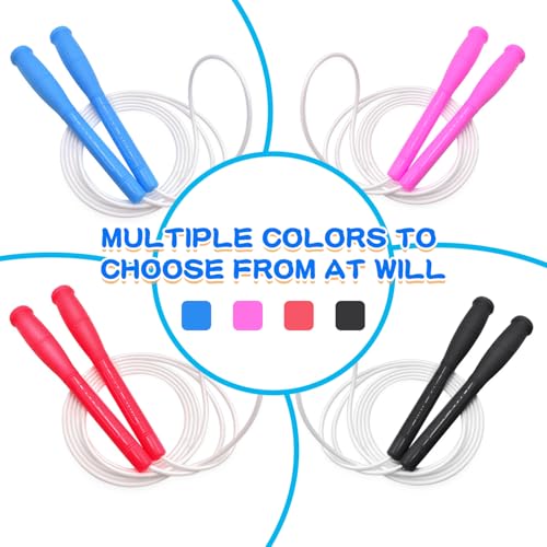 FEELCAT Jump Rope For Kids & Adults，4mm TPU Ropes For Speed Jump Rope,Double Unders, Long Handles & Tangle-Free,9.19FT Adj...