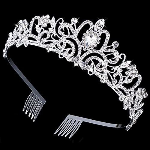 Crystal Tiara Crowns For Women Girls Princess Elegant Crown with Combs Women's Headbands Bridal Wedding Prom Birthday Party
