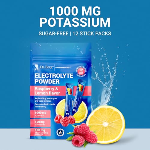 Dr. Berg (Improved Flavor) Sugar-Free Electrolyte Powder Packets with 1000 mg Potassium | Hydration Packets | Keto Electro...
