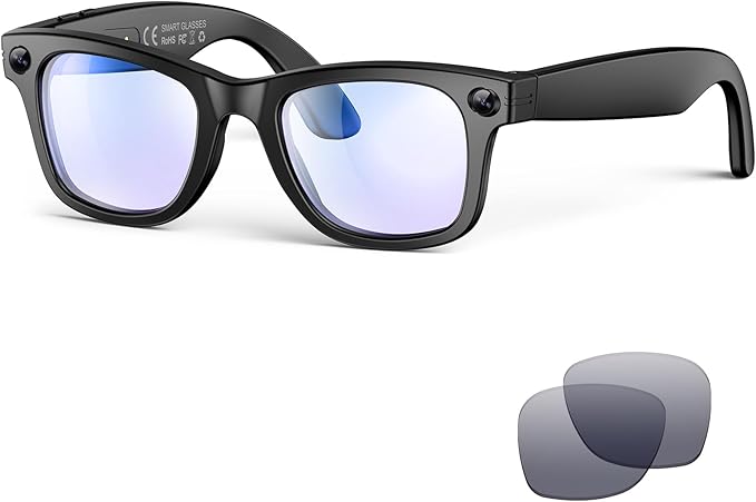 AI Smart Glasses with Camera and Bluetooth,8MP 2K HD Camera Glasses,AI Voice Control,AI Photo Recognition and Translation,...