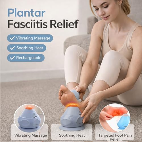 Massage Ball with Heat & Vibration – Relieves Back Pain & Plantar Fasciitis, Hands-Free Suction Cup Design, Self-Massage o...