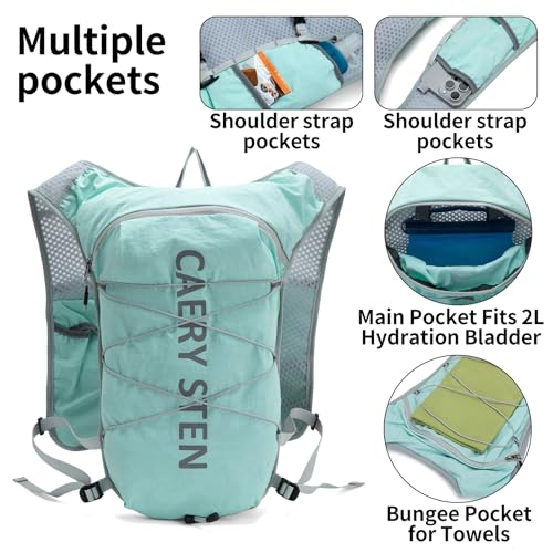 CAREYSTEN Hydration Pack Running Vest with 1.5L Water Bag - Lightweight Marathon Hiking Backpack for Men and Women