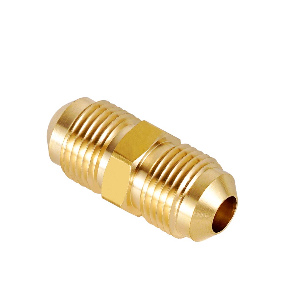 Breezliy 3/8" Male Flare x 3/8" Male Flare Connector Gas Adapter Union Brass Tube Coupler Pipe Fitting (2PCS)