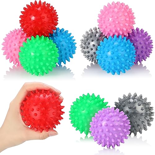 Liliful 12 Pcs Spiky Massage Ball, Hard Foot Ball Roller Massager Firm Foot Arch Trainer for Deep Tissue, Plantar Fasciiti...