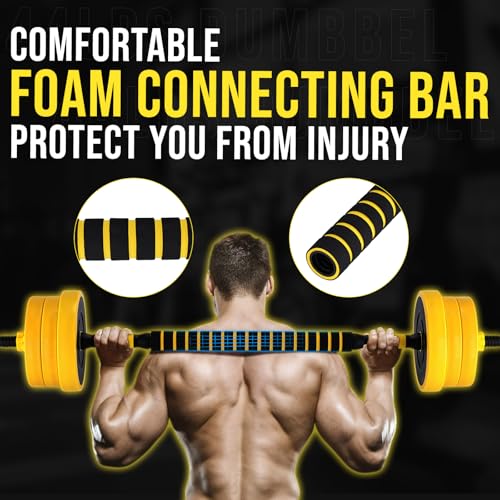 2-In-1 Adjustable Dumbbell and Barbell Set, 44 Lbs Free Weights for Home Gym Strength Training, Dumbbell Set of 2 with Con...