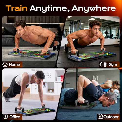 AERLANG Extra Large Push Up Board 26.2" x 13.8", Portable 30-in-2 Workout Set for Push Up, Multi-functional Pushup Stands ...