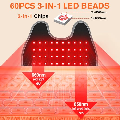 LanSuper Red Light Therapy for Knee, Heated&Vibration Red Light Therapy Knee Brace, Knee Massager for Pain Relief, 660nm&8...