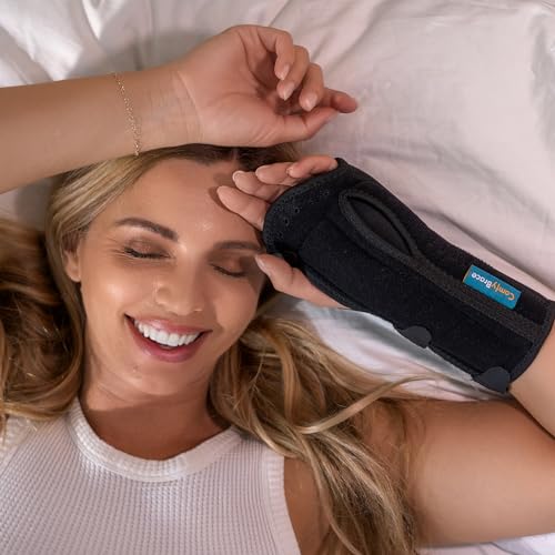 ComfyBrace® Carpal Tunnel Wrist Brace - with Splint and Palm Cushion - (Adjustable and Fits Both Hands) - for Support, Car...