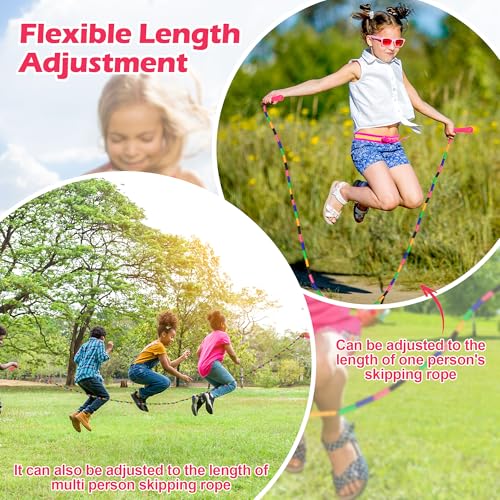 Coolrunner 16 FT Long Jump Rope(4 PACK), Double Dutch Jump Ropes Soft Beaded Skipping for Kids Adults Plastic Segmented Lo...