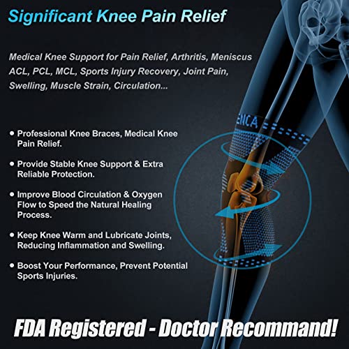 NEENCA Professional Knee Brace for Pain Relief, Medical Knee Support with Patella Pad & Side Stabilizers, Compression Knee...