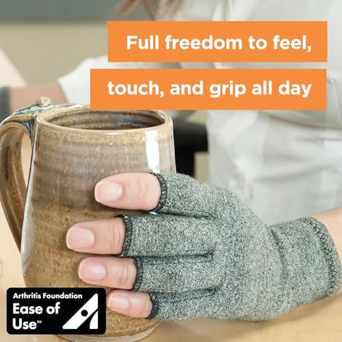 IMAK Compression Arthritis Gloves - Fingerless, Support for Joint Pain & Circulation, Unisex, Compression Gloves