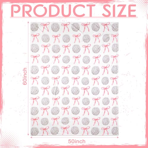 SmoothNovelty Pink Bow Volleyball Blanket for Teen Girls Cute Soft Flannel Throw Blanket Washable Aesthetic Fuzzy Fleece T...
