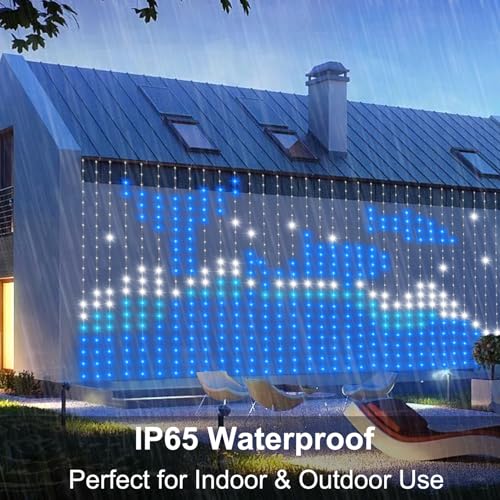 CCILAND Smart 800LED Curtain Lights 20Ft x 10Ft with App Programmable, Color Changing Dynamic DIY Curtain String Lights Mu...