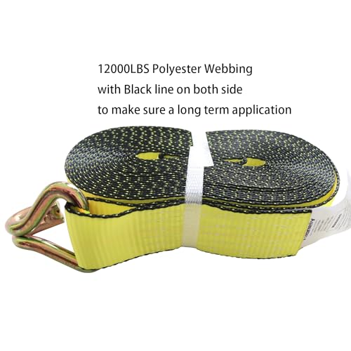 Yuoneiy Ratchet Straps Heavy Duty (4PK) 2" x 30' x 10000 lbs J Hook Tie Down Strap Ratcheting for Truck, ATV, UTV and Trailer