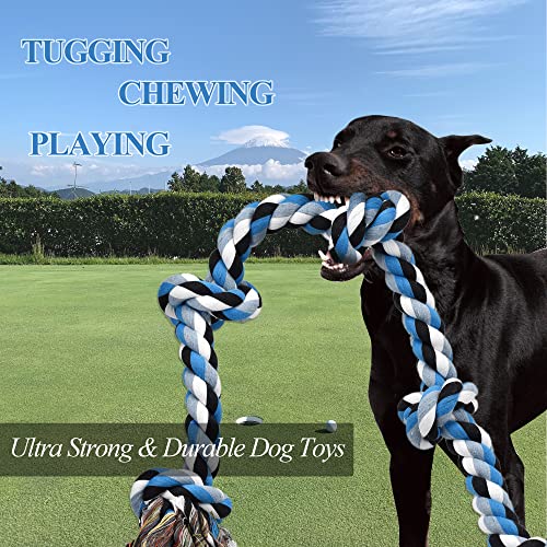 LECHONG Dog Toys for Aggressive Chewers Tough Rope Chew Toys for Large and Medium Dog 3 Feet 5 Knots Indestructible Cotton...
