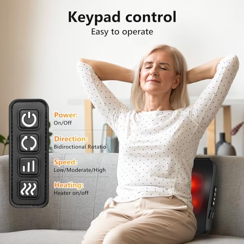 iKristin Back Massager,Back and Neck Massager with Heat,Shiatsu Deep Tissue Back Massager,Electric Massage Pillow for Shou...