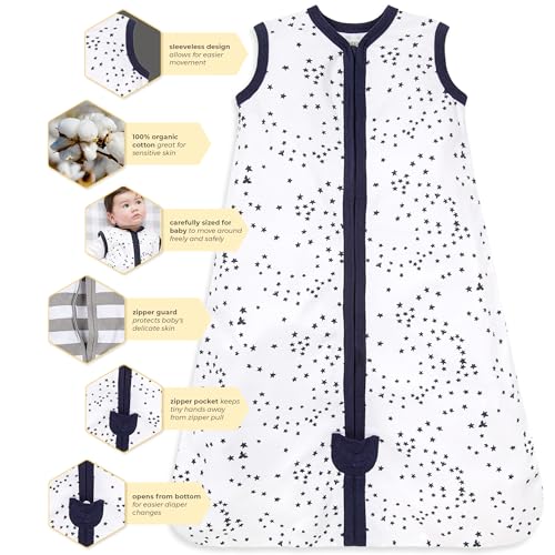 Burt's Bees Baby unisex-baby Beekeeper Wearable Blanket, 100% Organic Cotton, Swaddle Bag