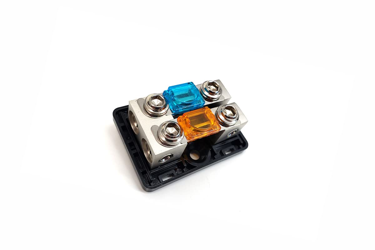 Knukonceptz Bassik 4 And 8 Gauge 2 Way Fuse Distribution Block W/ 100A Fuses