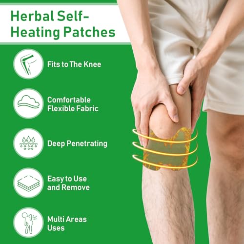 42Pcs Knee Patches，Warming Herbal Patches Wormwood Extract Sticker Heat Patches for Knee, Back, Neck, Shoulder