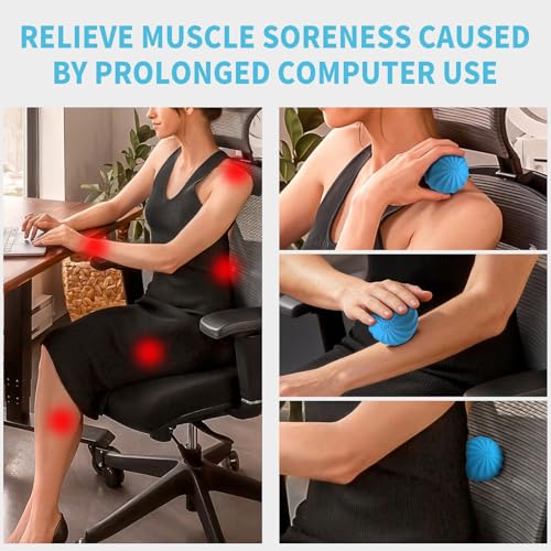 VOOSEEN 2.3" Mini Electric Vibrating Massage Ball, 10-Speed Vibrating Foam Roller for Relieving Muscle Tension & Soreness,...