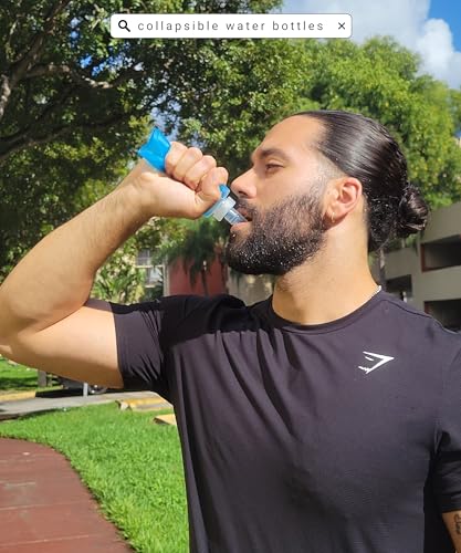 Flexible Running Bottle - Two Pack: 8.5oz, Foldable, BPA/PVC Free, Perfect for Hydration Pack, Running Vest - Ideal for Jo...