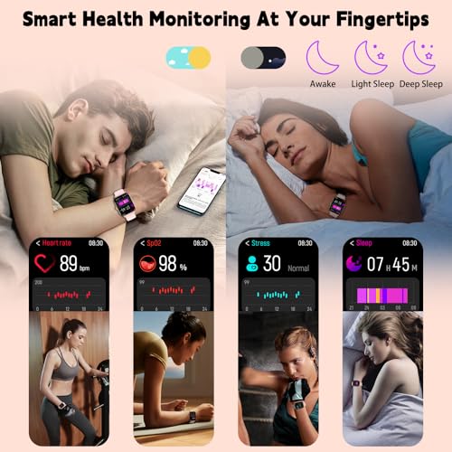 Smart Watch for Women Men with Text and Call, 2025 New AI Smartwatches with Heart Rate/SpO2/Sleep/Stress Monitor, 100+ Spo...