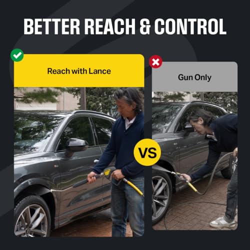 Active Washer Extension Wand for Hard to Reach Areas During car wash at Home and for Professional Detailing - Short Pressu...