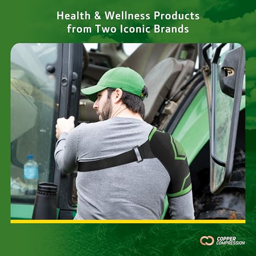 John Deere Shoulder Compression Sleeve by Copper Compression – Rotator Cuff Support for Tendonitis, Frozen Shoulder, Joint...