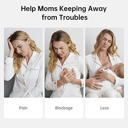 TSRETE Double Wearable Breast Pump, Electric Hands-Free Breast Pumps with 2 Modes, 9 Levels, LCD Display, Memory Function ...