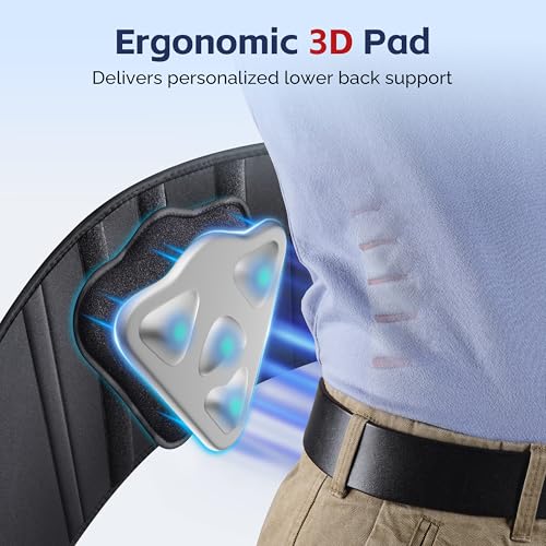 FEATOL Back Brace for Men Lower Back, Lumbar Support Belt- Back Pain, Adjustable Support Straps with Removable Lumbar Pad ...